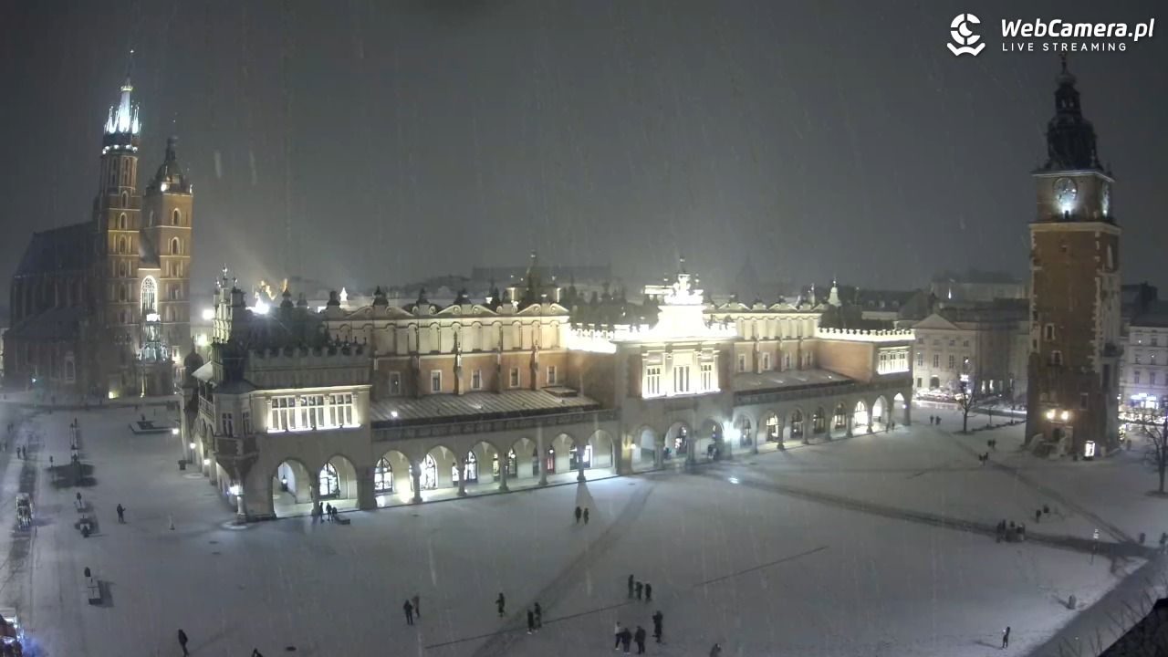 Kraków - widok na Rynek Główny - 03 luty 2026, 21:10