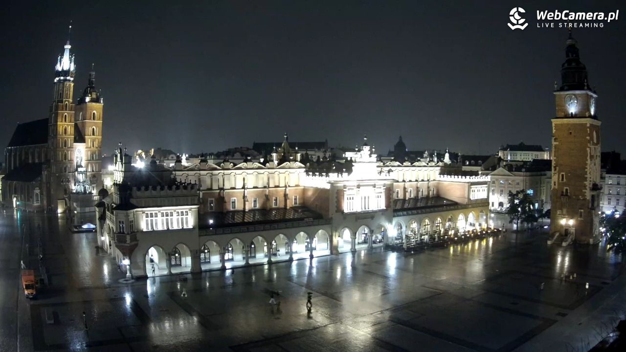Kraków - widok na Rynek Główny - 19 lipiec 2026, 23:36