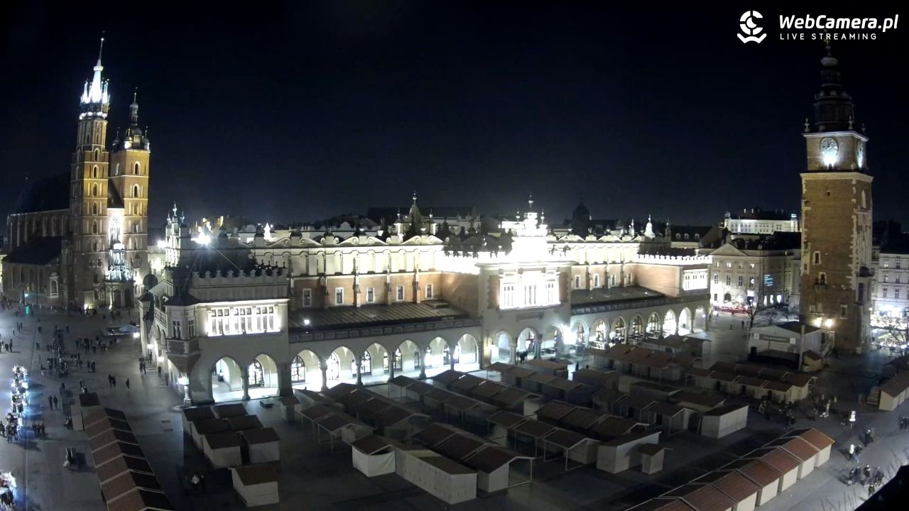 Kraków - widok na Rynek Główny - 21 marzec 2026, 21:08
