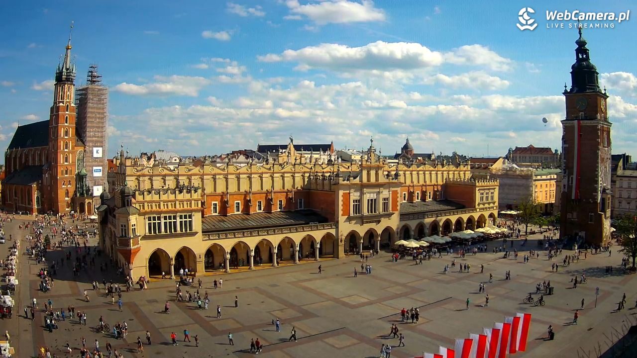 Kraków - widok na Rynek Główny - 01 maj 2025, 15:39
