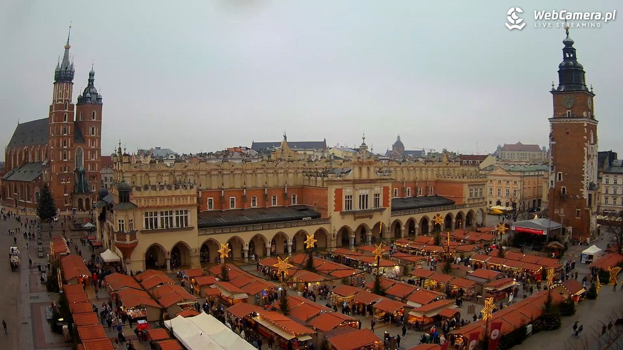 Kraków - widok na Rynek Główny - 22 grudzień 2025, 12:28