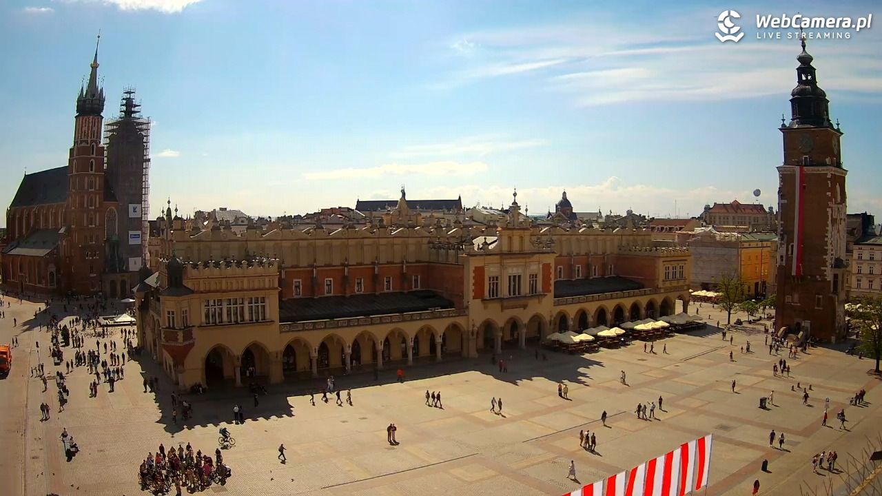 Kraków - widok na Rynek Główny - 01 maj 2025, 10:41