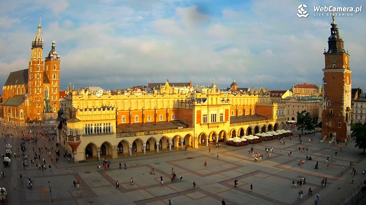 Kraków - widok na Rynek Główny - 19 lipiec 2026, 19:24