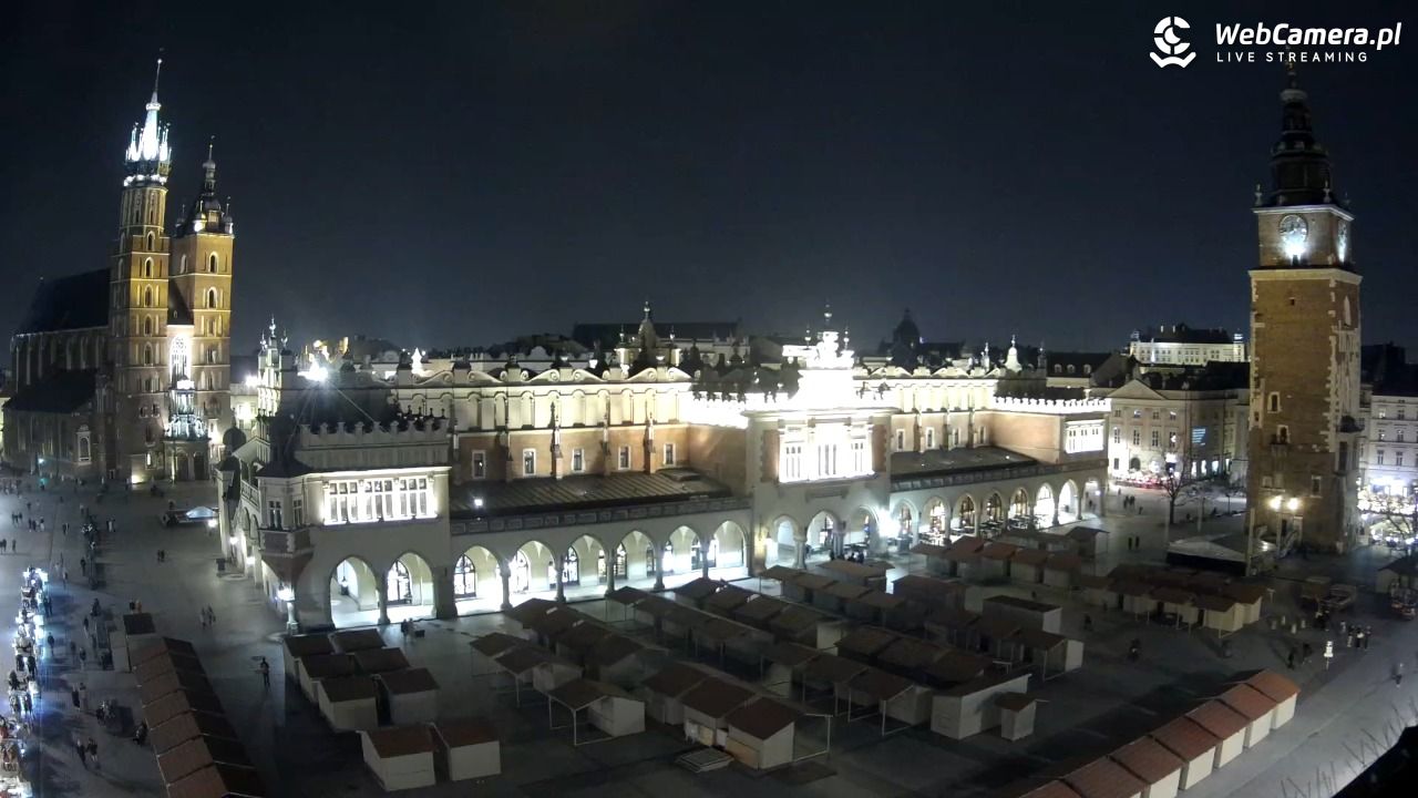 Kraków - widok na Rynek Główny - 19 marzec 2026, 20:45