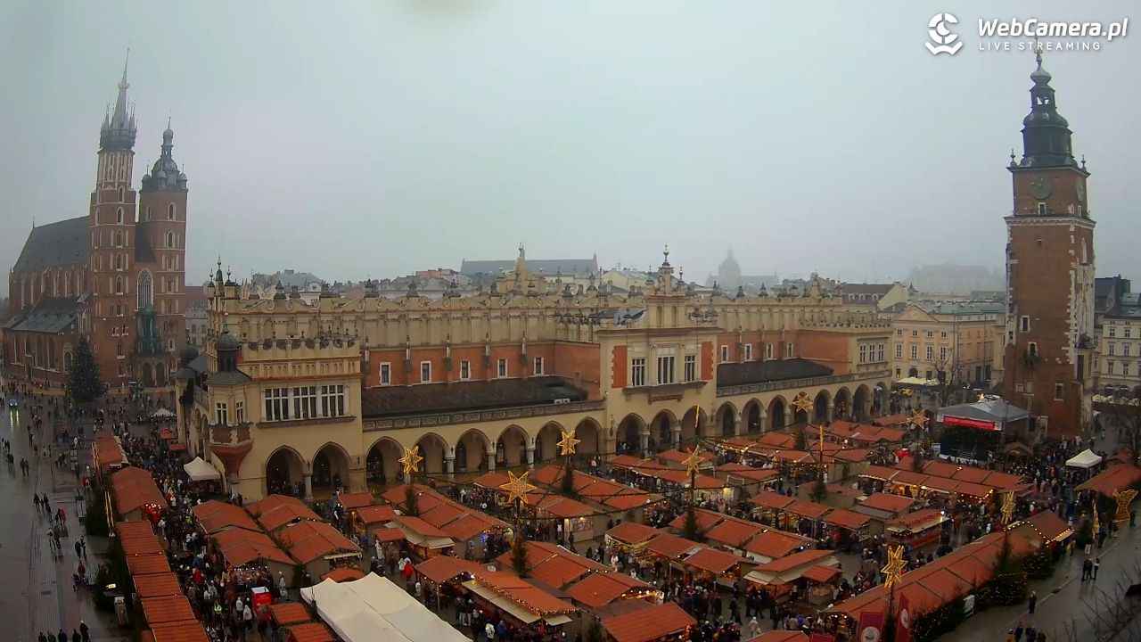 Kraków - widok na Rynek Główny - 21 grudzień 2025, 12:48