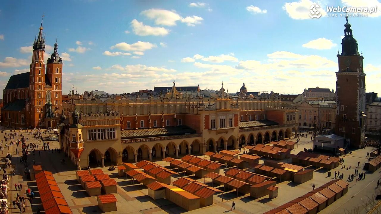 Kraków - widok na Rynek Główny - 21 marzec 2026, 13:23