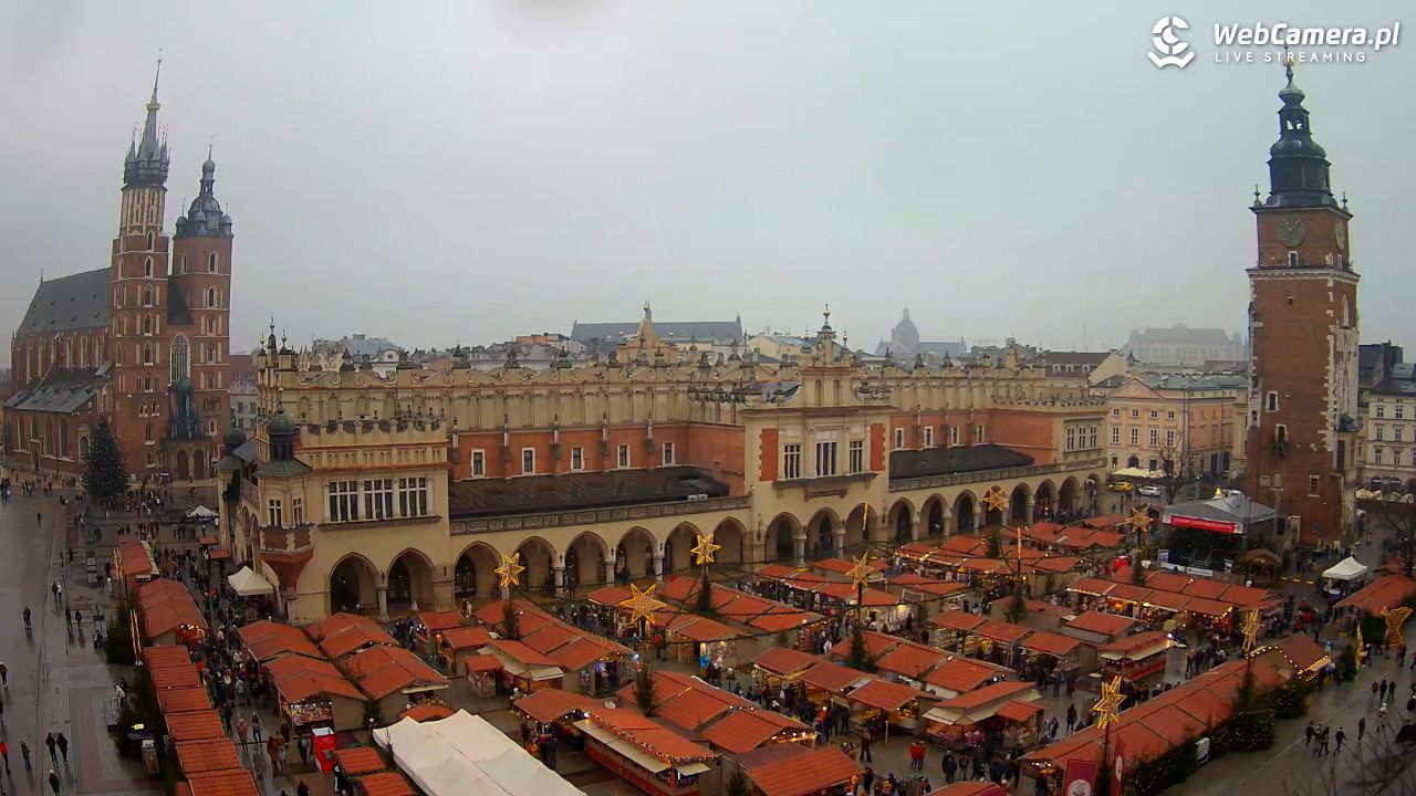 Kraków - widok na Rynek Główny - 21 grudzień 2025, 11:09