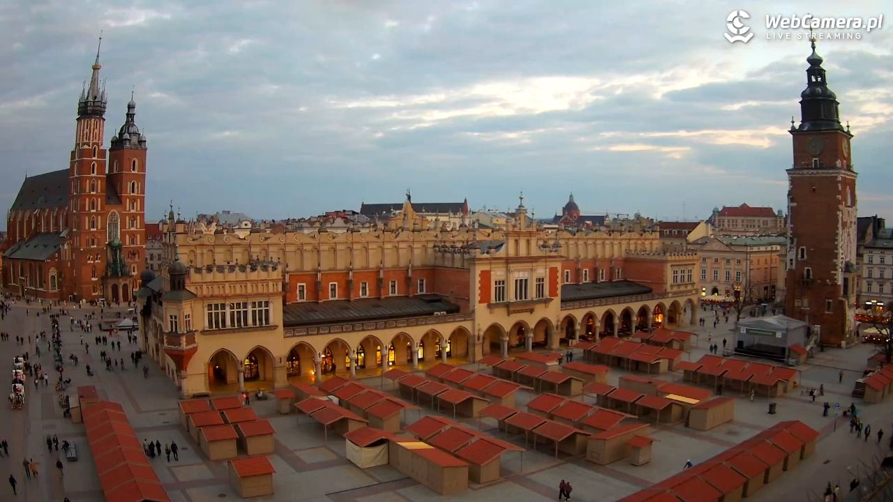 Kraków - widok na Rynek Główny - 22 marzec 2026, 17:56