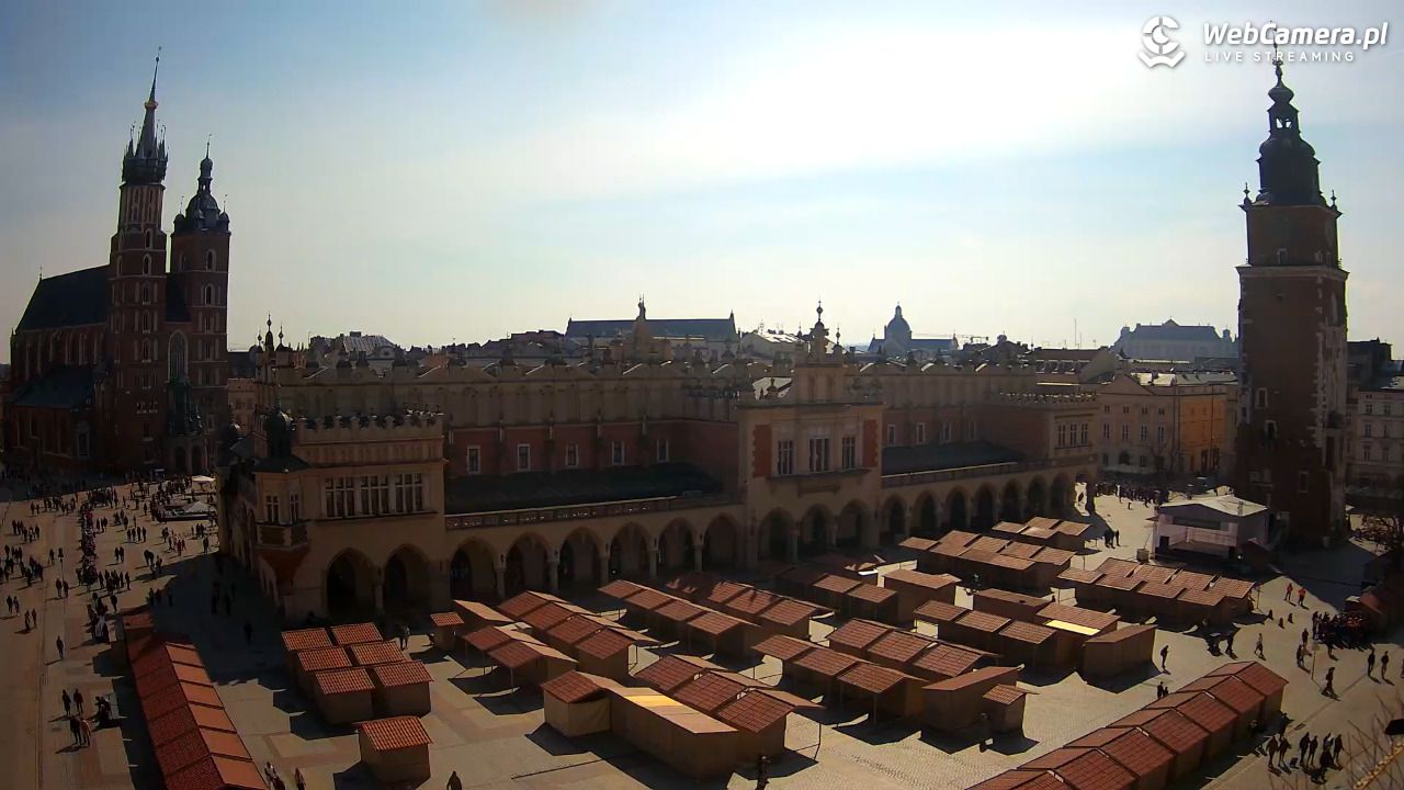 Kraków - widok na Rynek Główny - 22 marzec 2026, 11:07