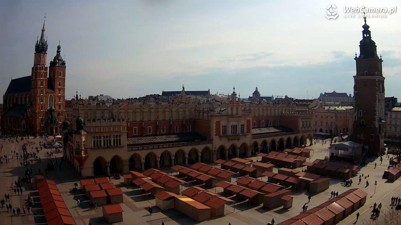 Kraków - widok na Rynek Główny - 22 marzec 2026, 12:51
