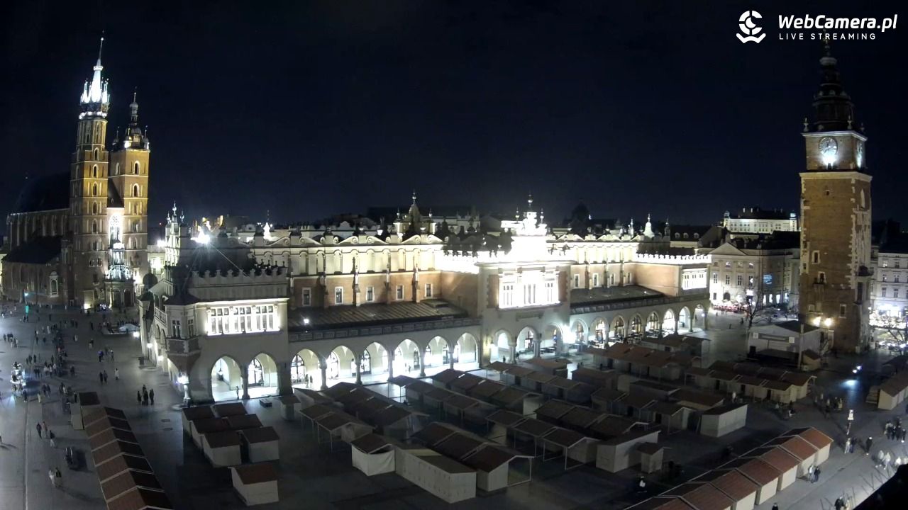 Kraków - widok na Rynek Główny - 22 marzec 2026, 19:02