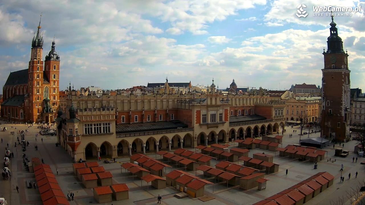 Kraków - widok na Rynek Główny - 19 marzec 2026, 13:54