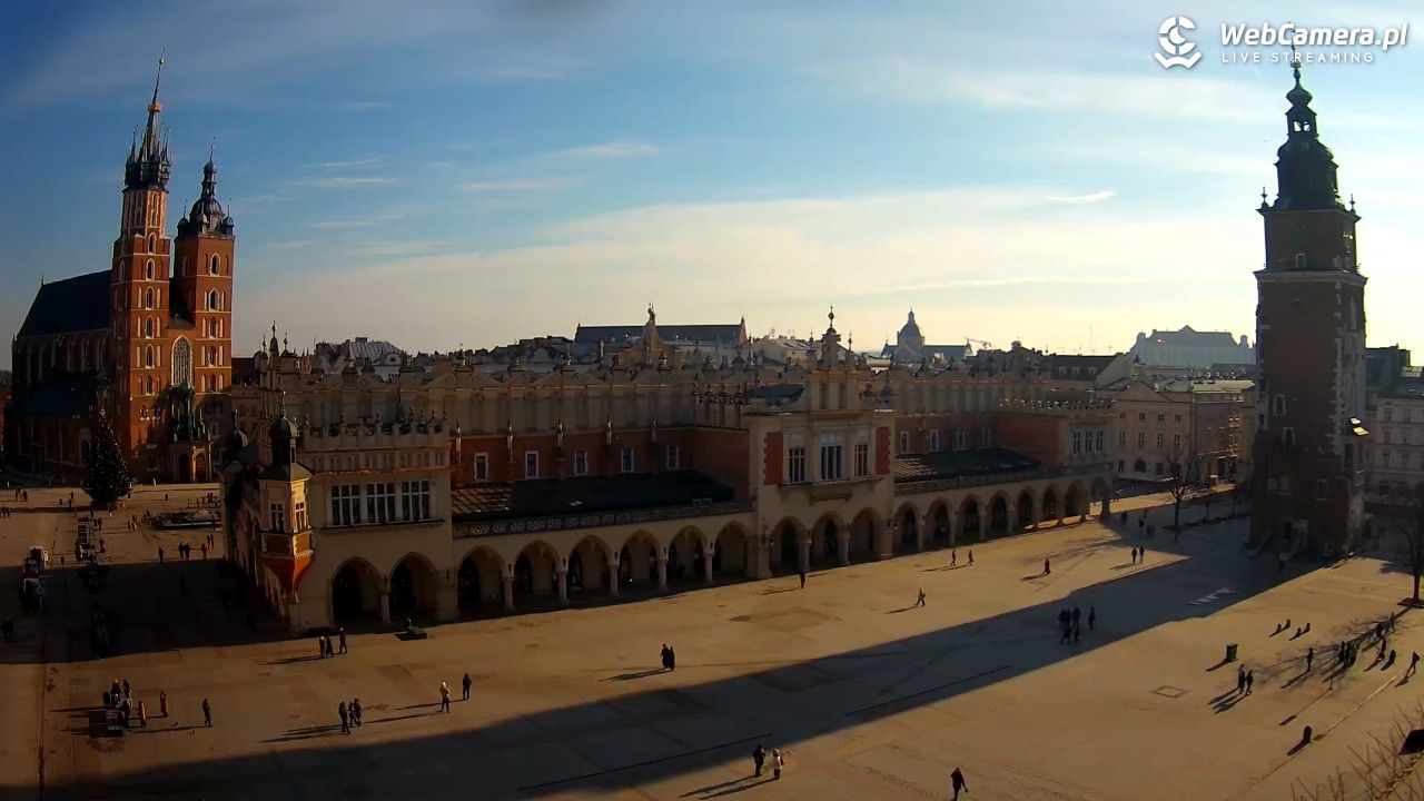 Kraków - widok na Rynek Główny - 02 luty 2026, 13:45