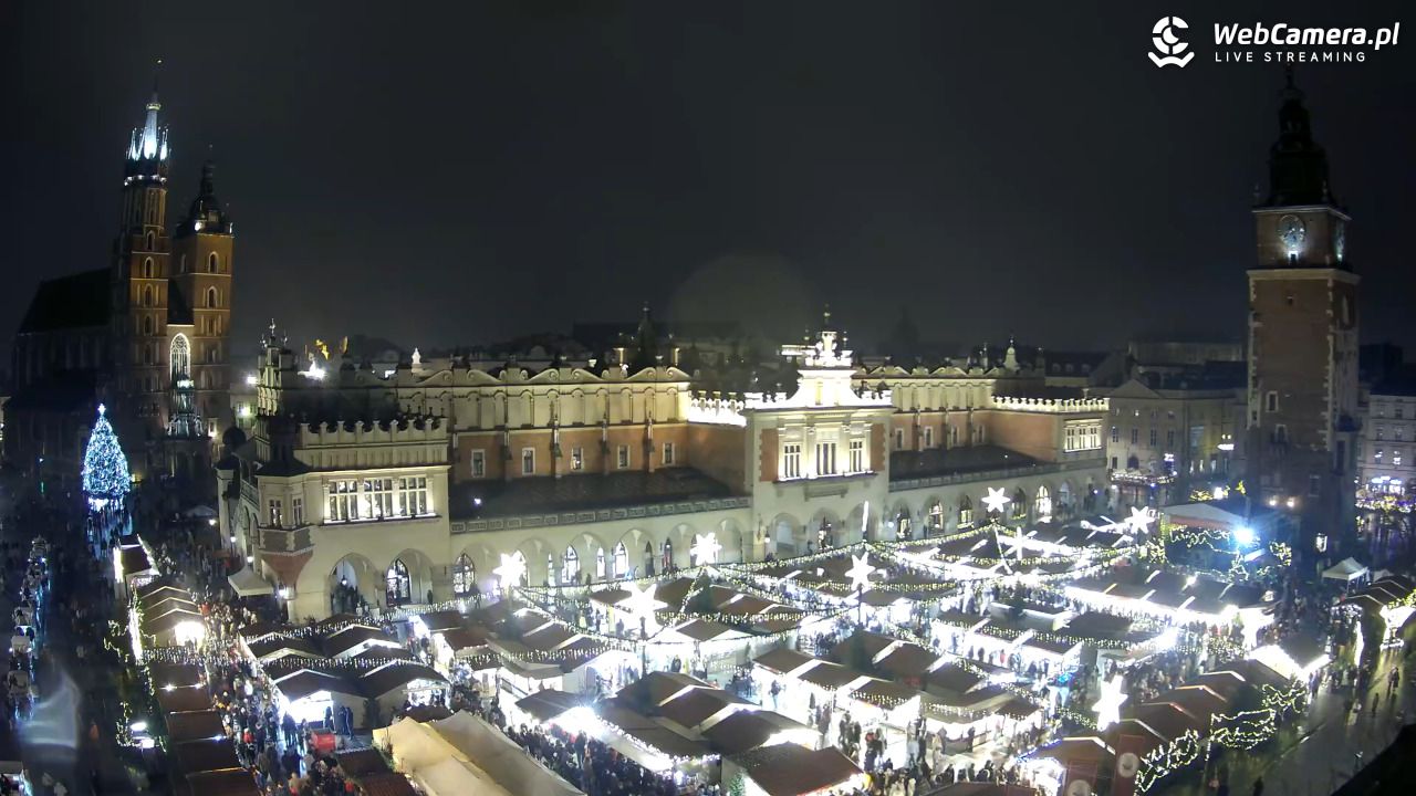 Kraków - widok na Rynek Główny - 21 grudzień 2025, 19:28
