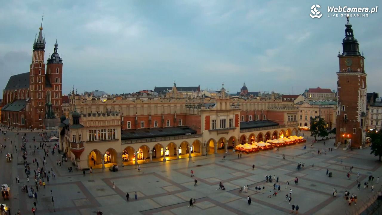 Kraków - widok na Rynek Główny - 19 lipiec 2026, 20:50