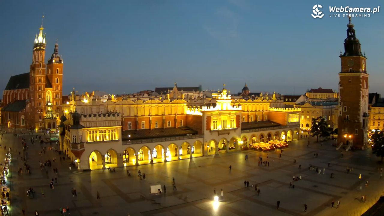 Kraków - widok na Rynek Główny - 15 wresień 2026, 19:24