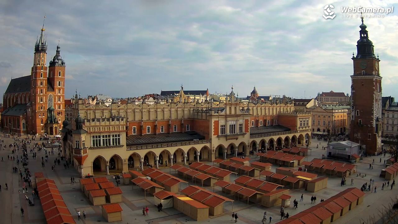 Kraków - widok na Rynek Główny - 22 marzec 2026, 15:16