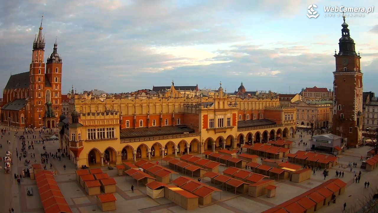 Kraków - widok na Rynek Główny - 22 marzec 2026, 17:32