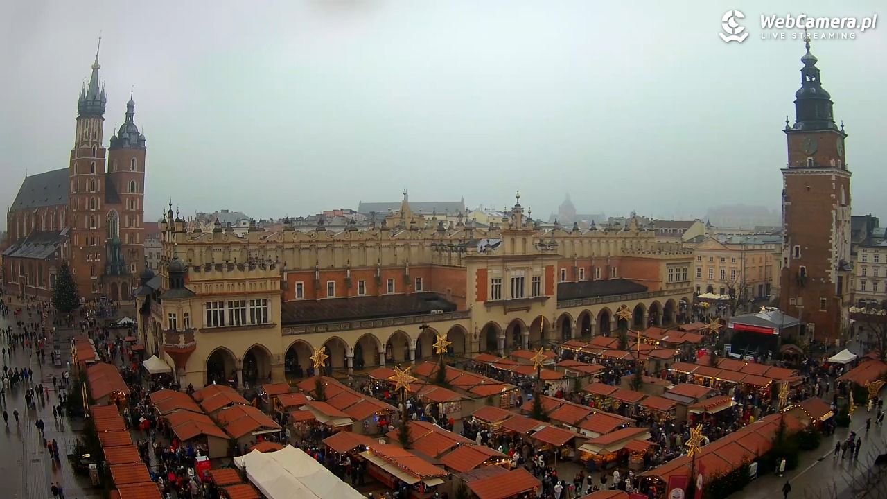 Kraków - widok na Rynek Główny - 21 grudzień 2025, 12:35