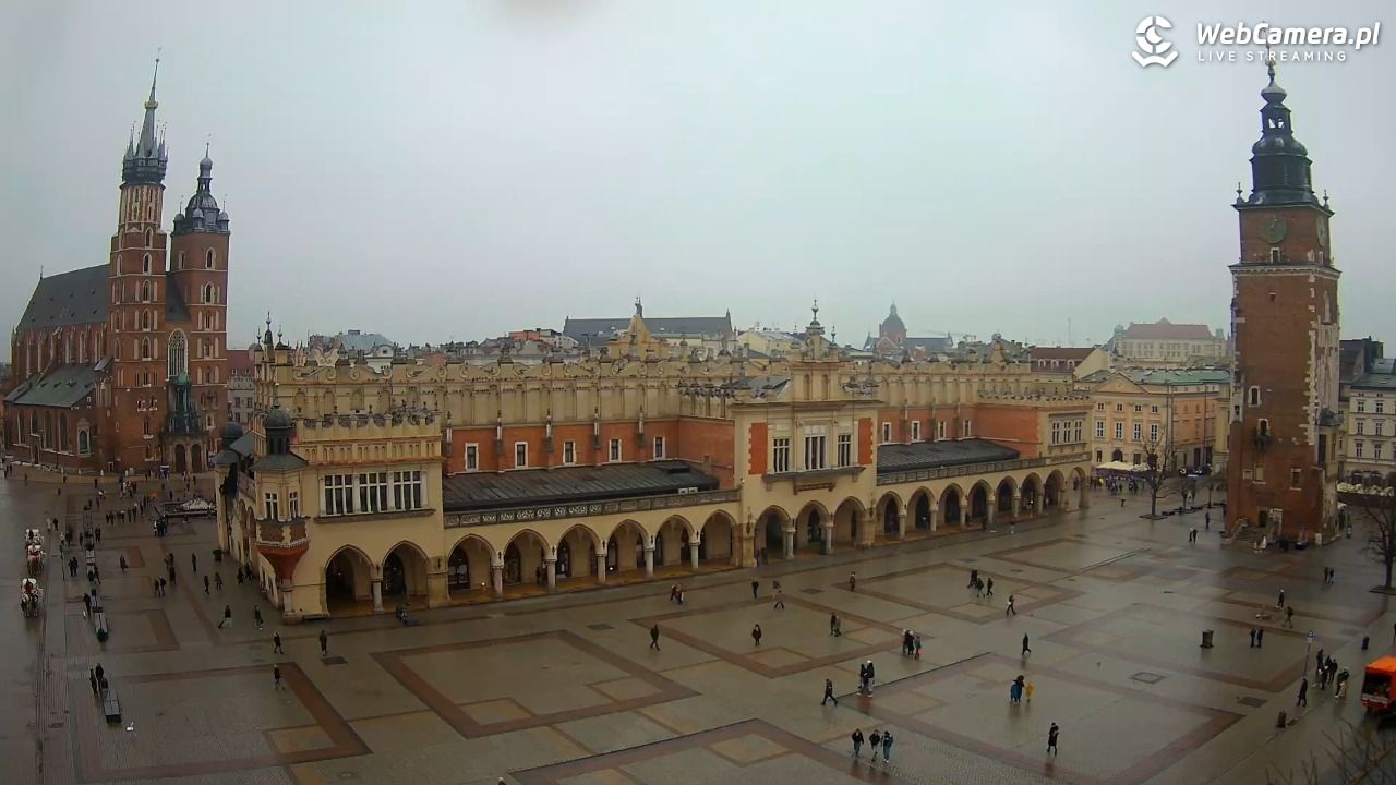 Kraków - widok na Rynek Główny - 06 luty 2026, 12:38