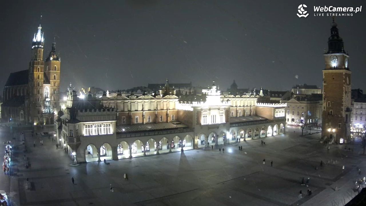 Kraków - widok na Rynek Główny - 03 luty 2026, 20:02