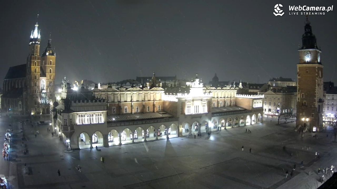 Kraków - widok na Rynek Główny - 03 luty 2026, 20:02