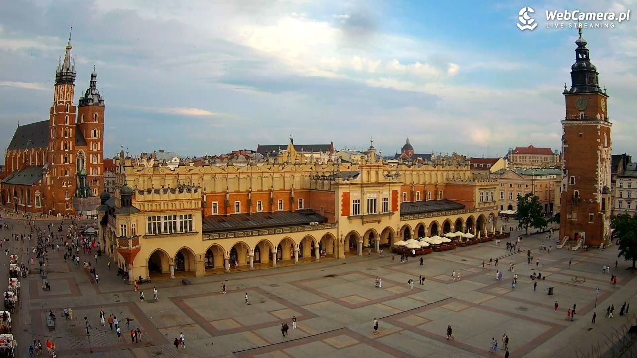 Kraków - widok na Rynek Główny - 19 lipiec 2026, 19:02