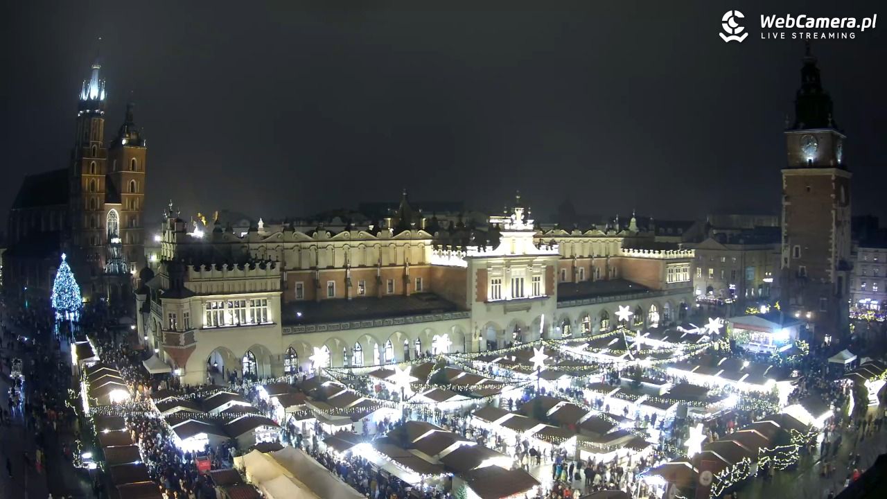 Kraków - widok na Rynek Główny - 21 grudzień 2025, 18:44