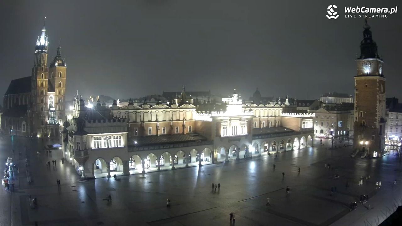 Kraków - widok na Rynek Główny - 05 luty 2026, 21:40