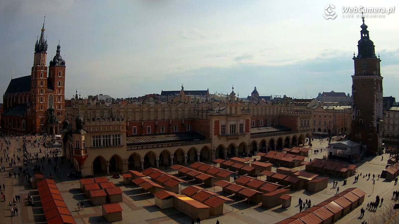 Kraków - widok na Rynek Główny - 22 marzec 2026, 12:54
