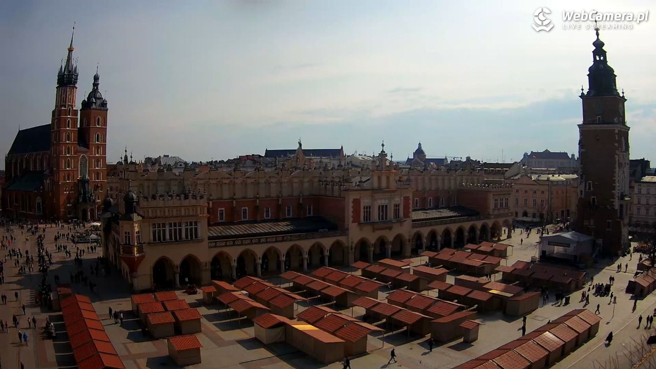 Kraków - widok na Rynek Główny - 22 marzec 2026, 12:48