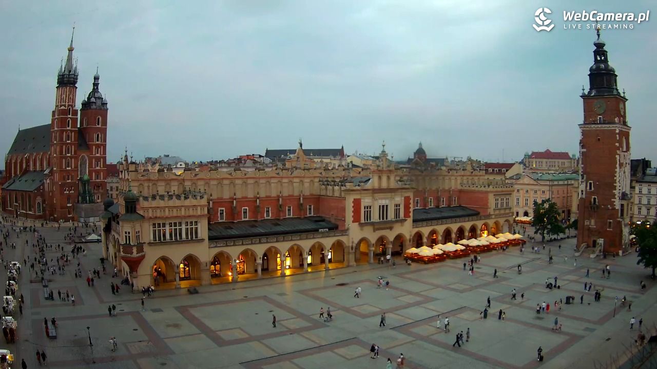 Kraków - widok na Rynek Główny - 19 lipiec 2026, 20:42