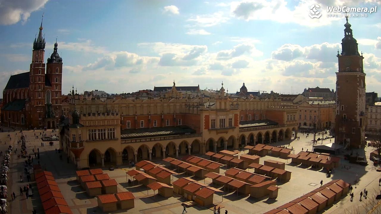 Kraków - widok na Rynek Główny - 19 marzec 2026, 12:09