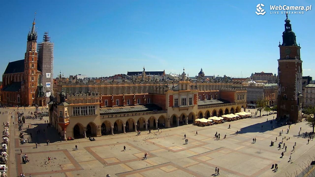 Kraków - widok na Rynek Główny - 28 kwiecień 2025, 14:01