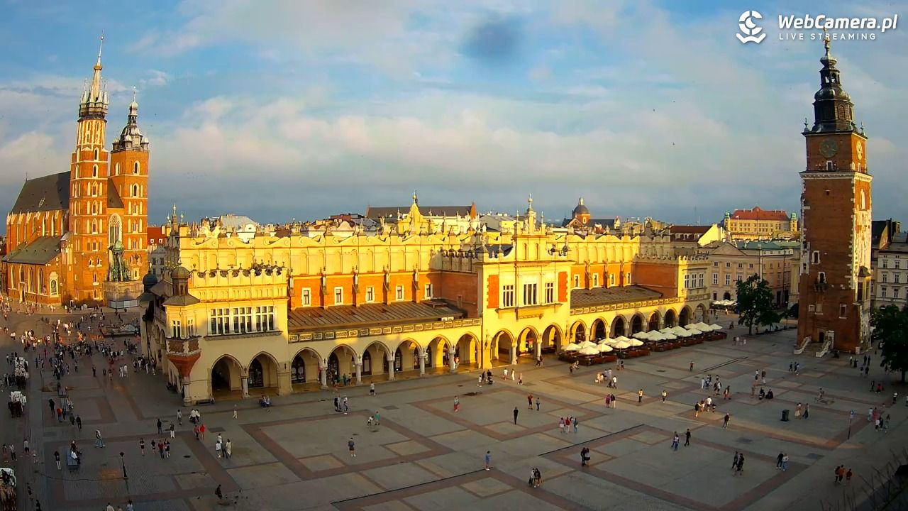 Kraków - widok na Rynek Główny - 19 lipiec 2026, 19:22