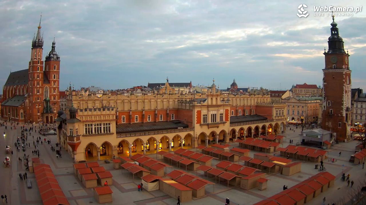 Kraków - widok na Rynek Główny - 22 marzec 2026, 18:00
