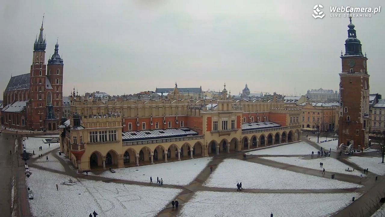 Kraków - widok na Rynek Główny - 04 luty 2026, 10:14
