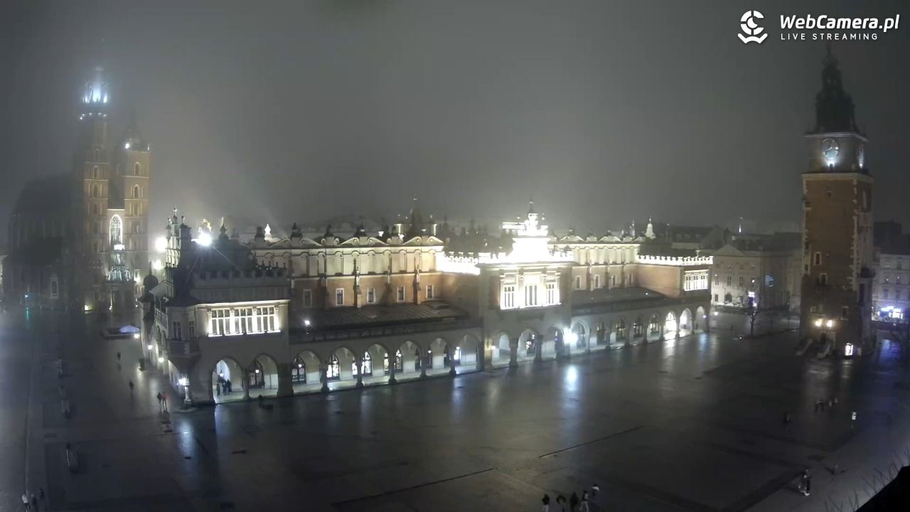 Kraków - widok na Rynek Główny - 06 luty 2026, 00:11