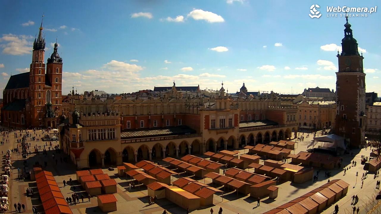 Kraków - widok na Rynek Główny - 21 marzec 2026, 12:36