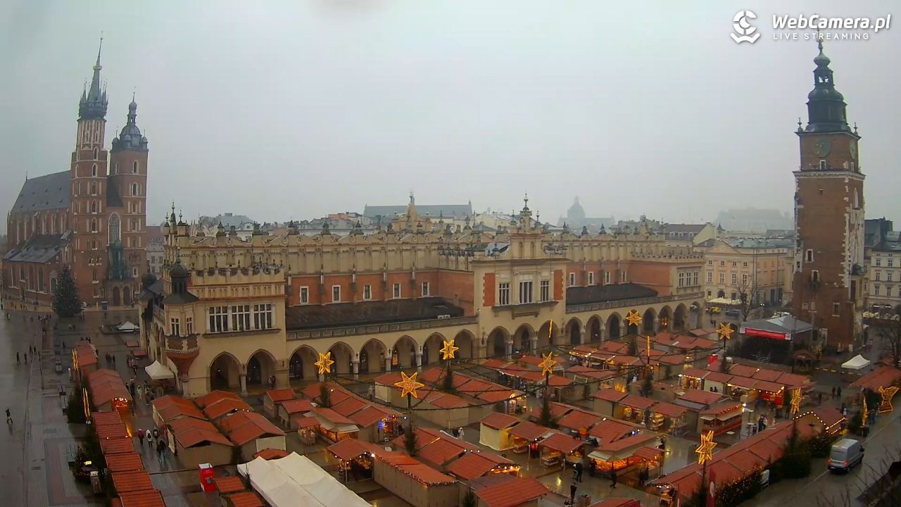 Kraków - widok na Rynek Główny - 21 grudzień 2025, 09:37
