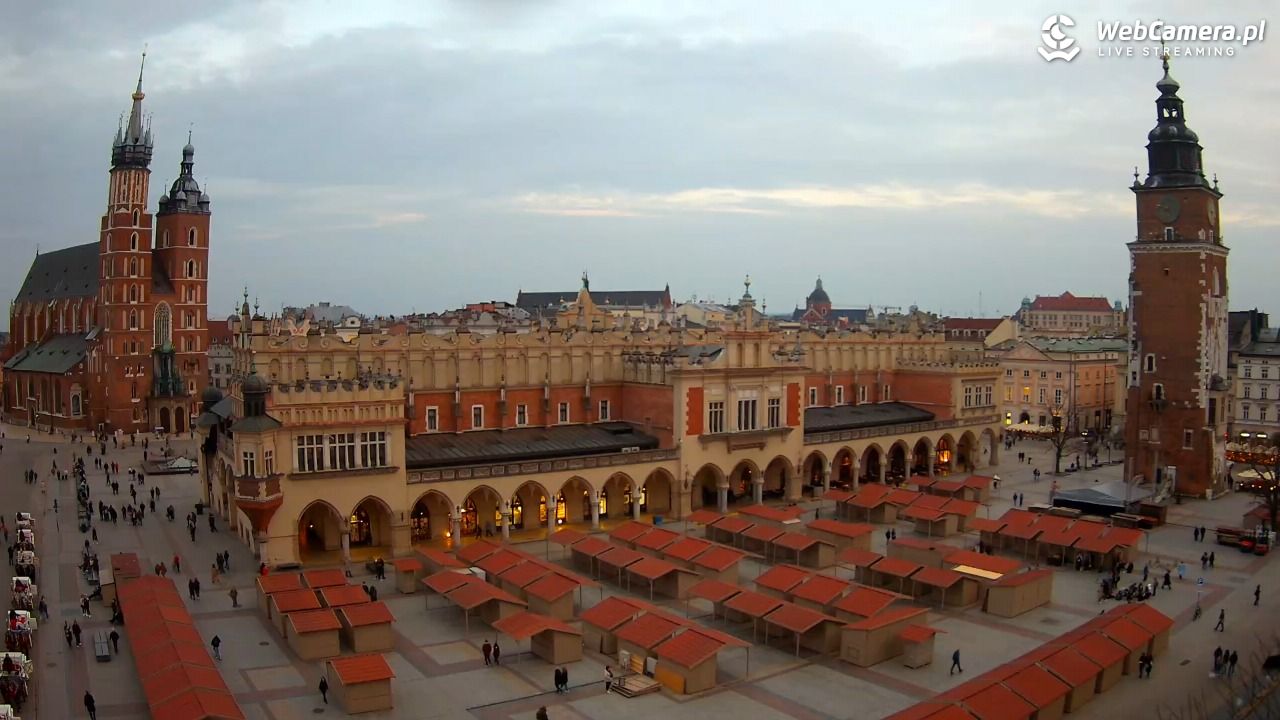 Kraków - widok na Rynek Główny - 20 marzec 2026, 17:49