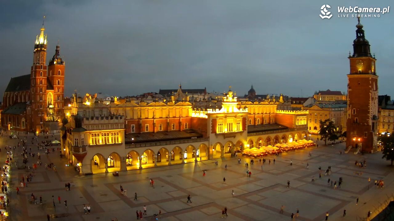 Kraków - widok na Rynek Główny - 19 lipiec 2026, 21:07