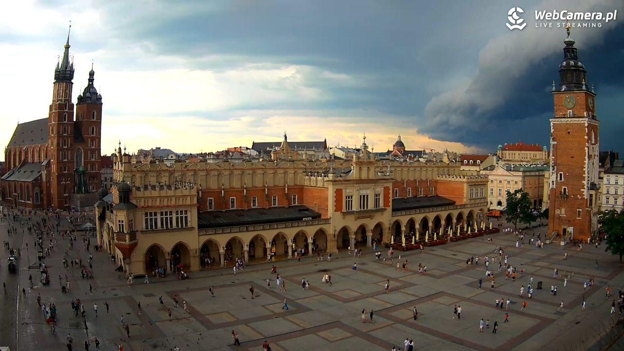 Kraków - widok na Rynek Główny - 19 lipiec 2026, 17:00