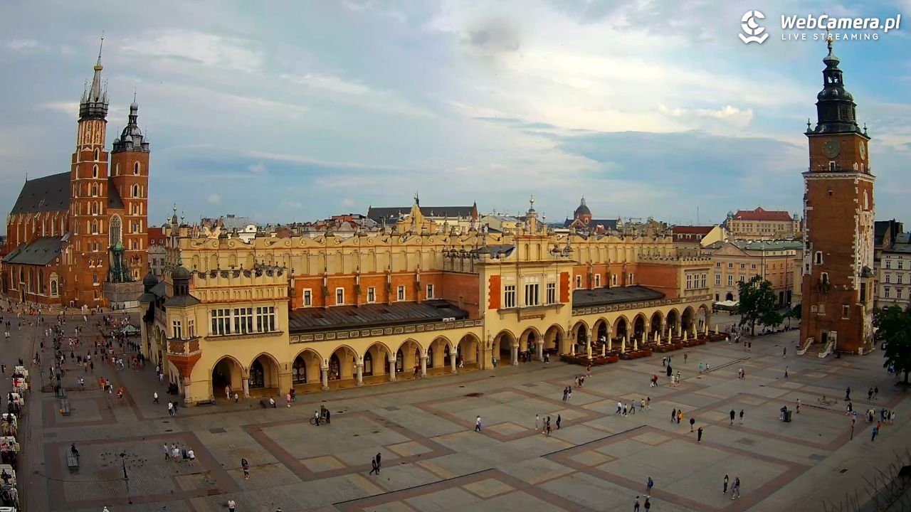 Kraków - widok na Rynek Główny - 19 lipiec 2026, 18:55