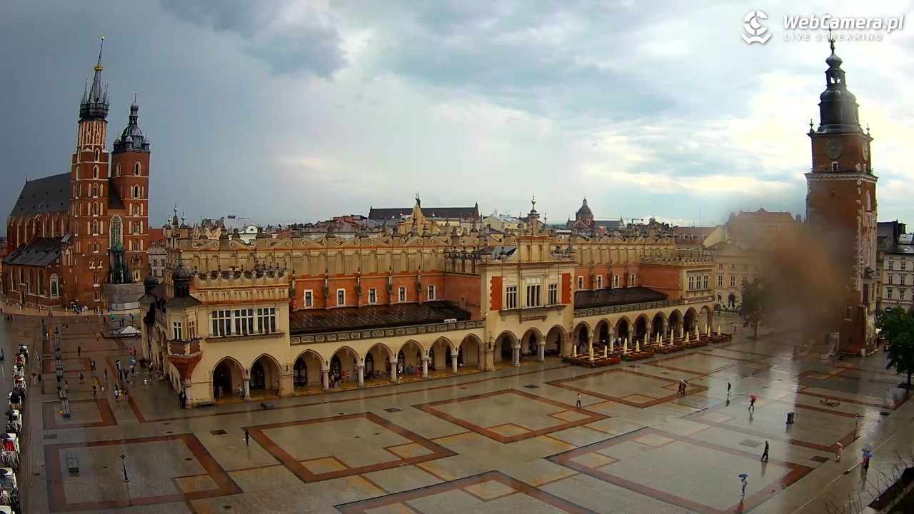 Kraków - widok na Rynek Główny - 19 lipiec 2026, 18:02
