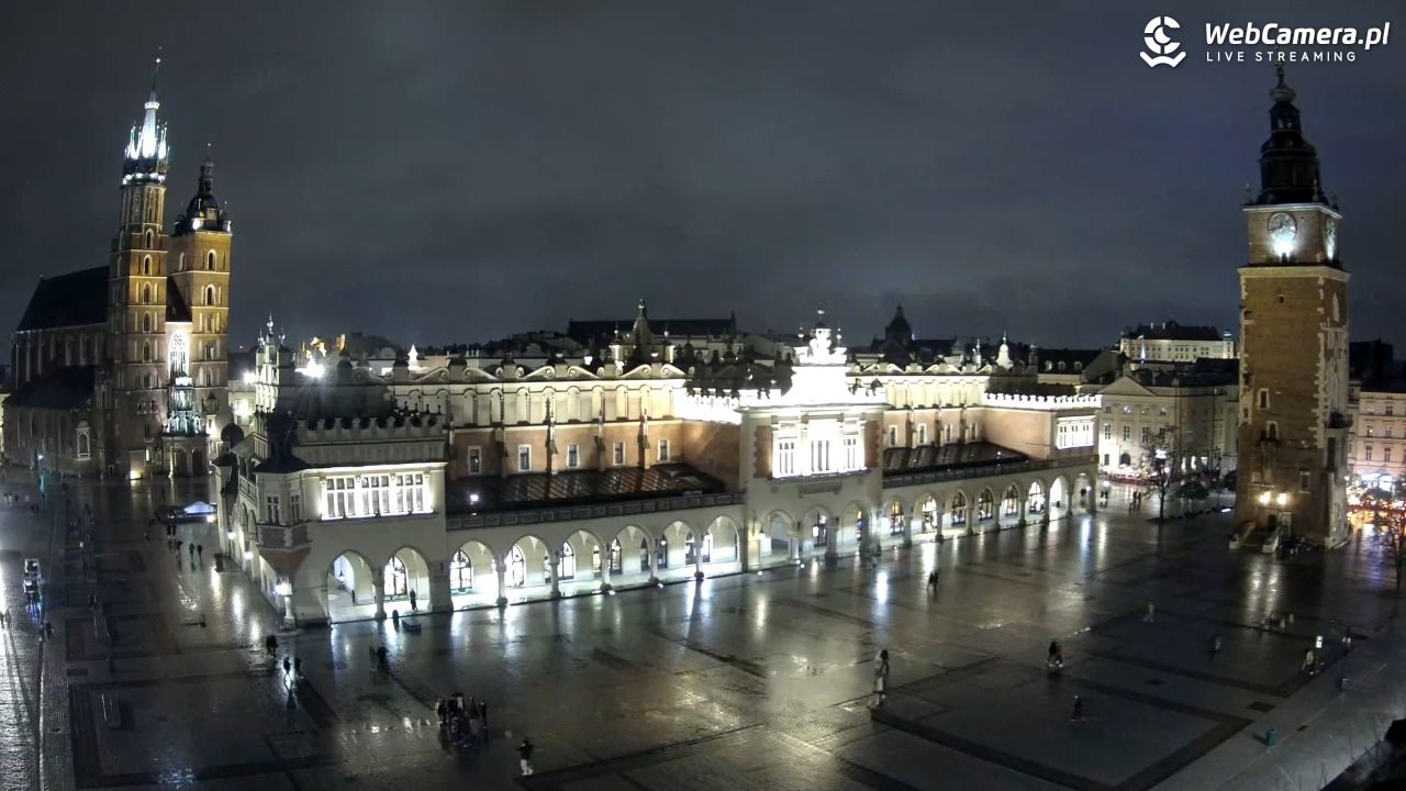 Kraków - widok na Rynek Główny - 03 listopad 2025, 20:43