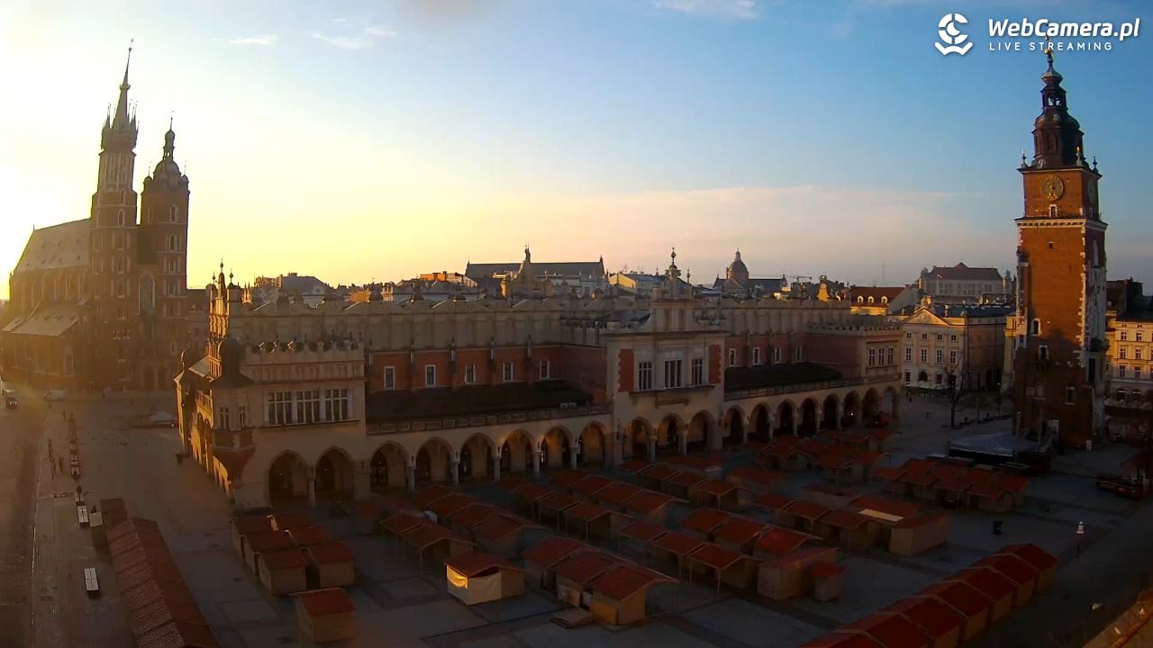 Kraków - widok na Rynek Główny - 21 marzec 2026, 06:26