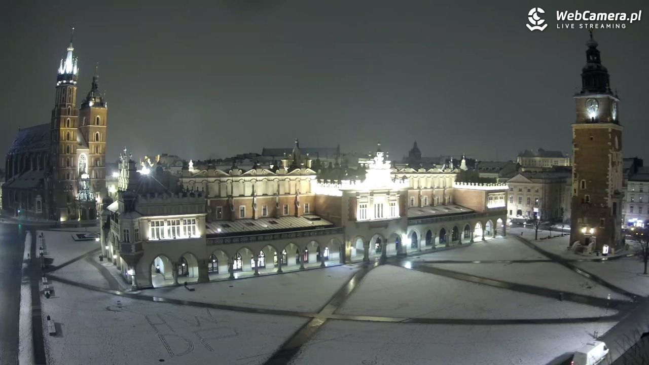 Kraków - widok na Rynek Główny - 04 luty 2026, 06:01