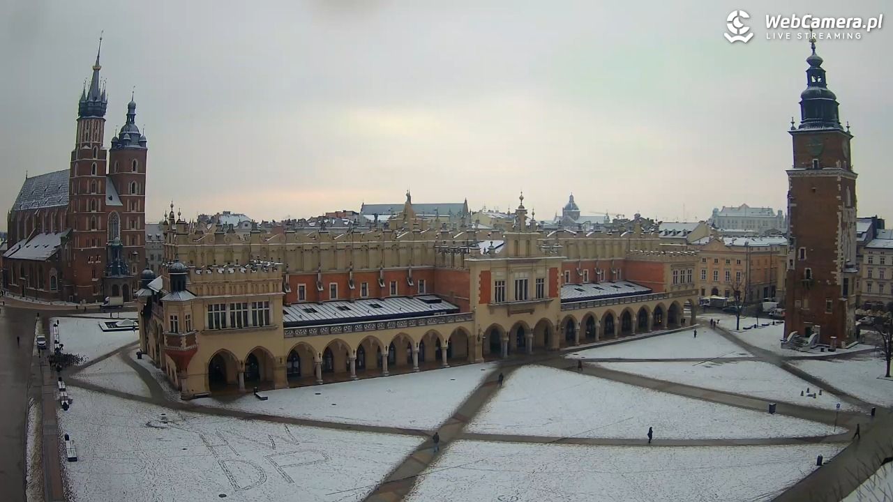 Kraków - widok na Rynek Główny - 04 luty 2026, 08:49