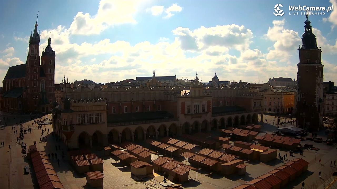 Kraków - widok na Rynek Główny - 21 marzec 2026, 10:00